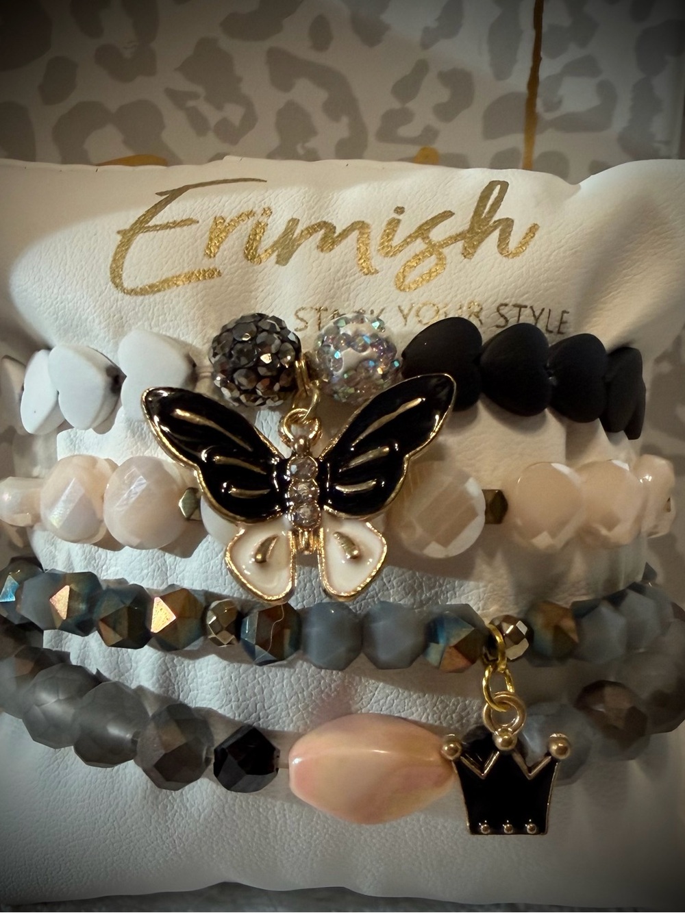 New ERIMISH Bracelets 4 Pc- Black - Custom Regular, Kids or Extended Size